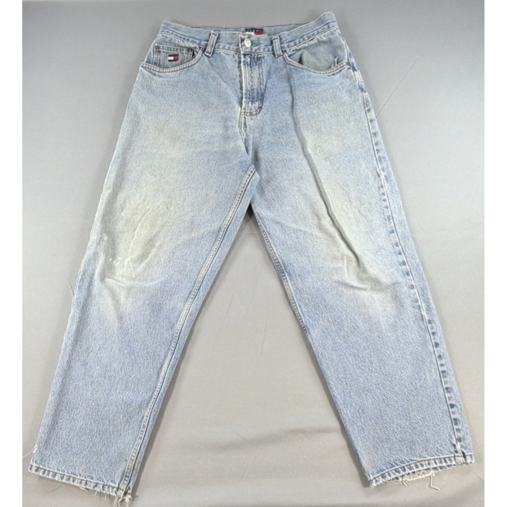 Vintage 90s Tommy Hilfiger Jeans Mens 31x29 Light Wash Straight Leg Denim USA